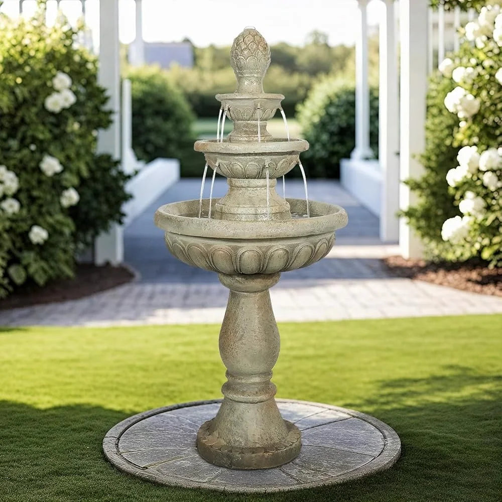 Outdoor Concrete Water Fountain With Continuous Pump