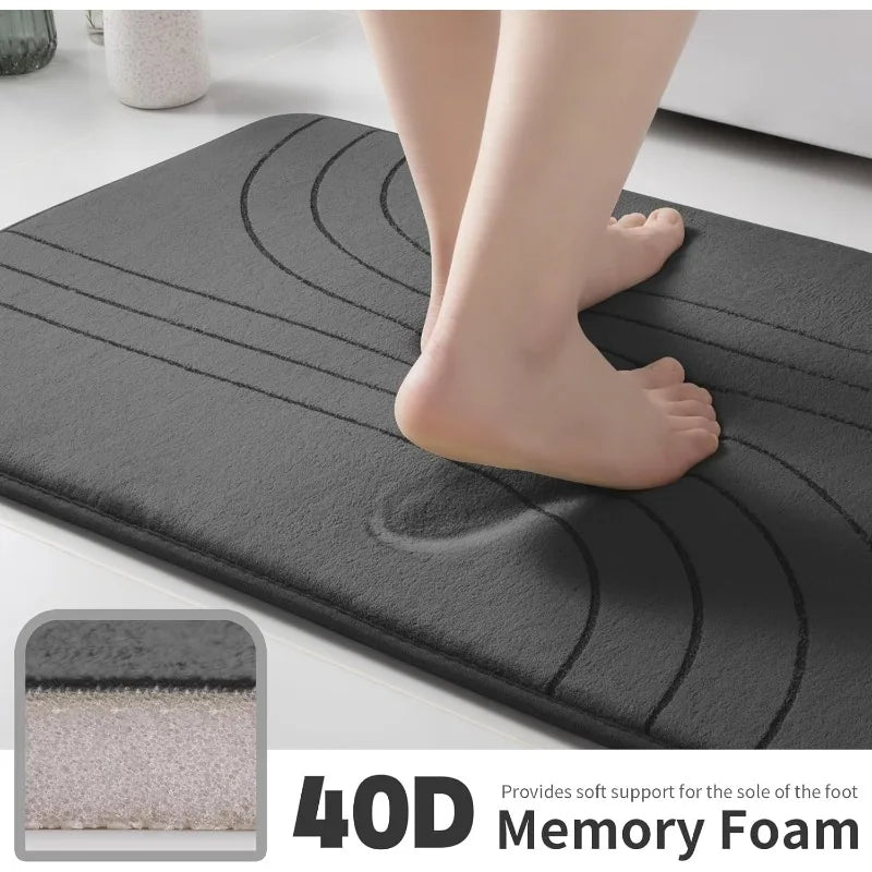 Hign-concerned Bathroom Rug Set 5 Pieces Memory Foam Mats