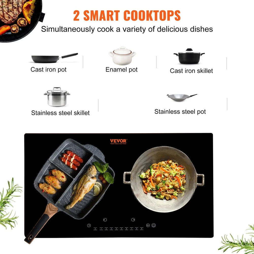 XMSJCooker Electric Cooktop Glass Touch Control 1800W