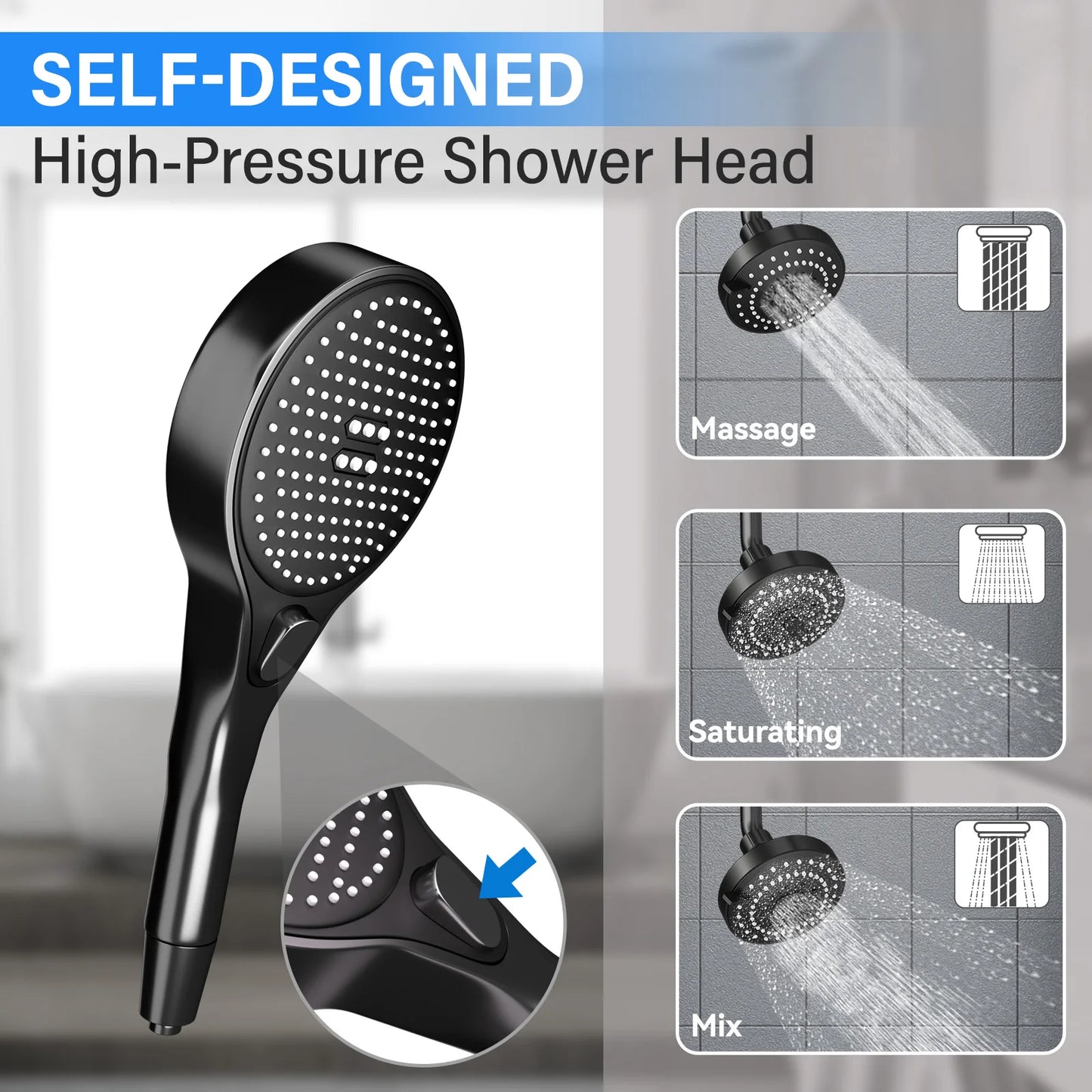 Hign-concerned Tandem Shower Head For Couples Dual System