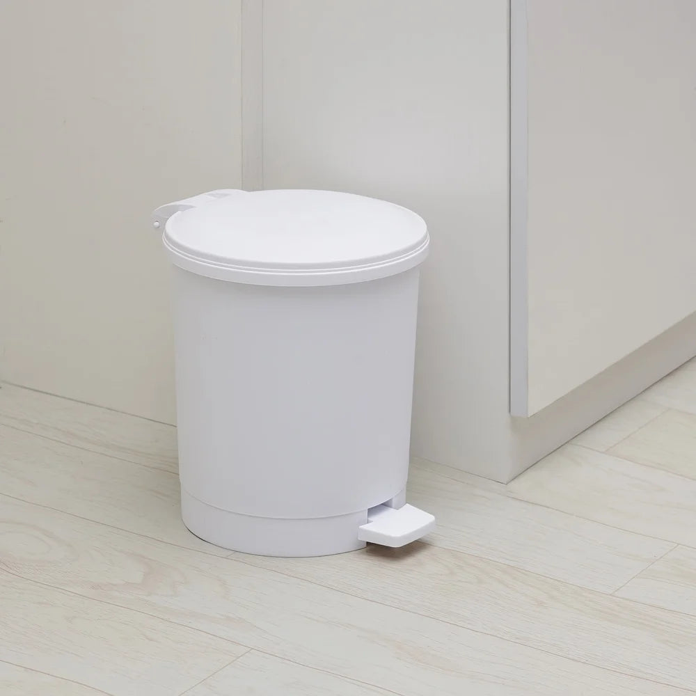 XMSJ Round Plastic Step Trash Can With Soft Close Lid
