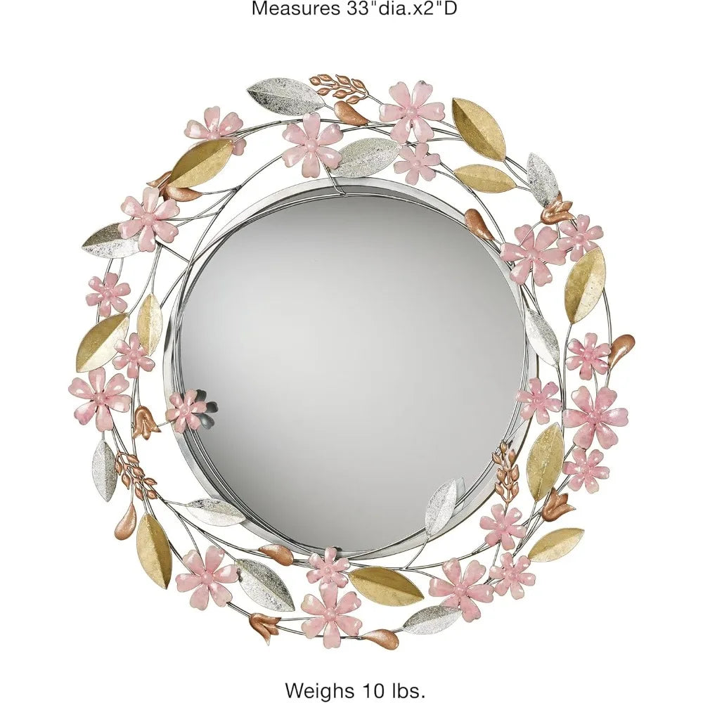 Wildflower Reflections Floral Round Wall Mirror Charm