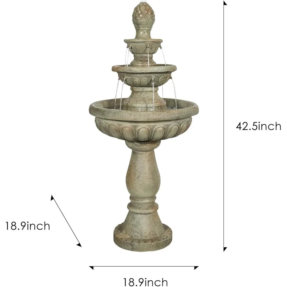 Outdoor Concrete Water Fountain With Continuous Pump