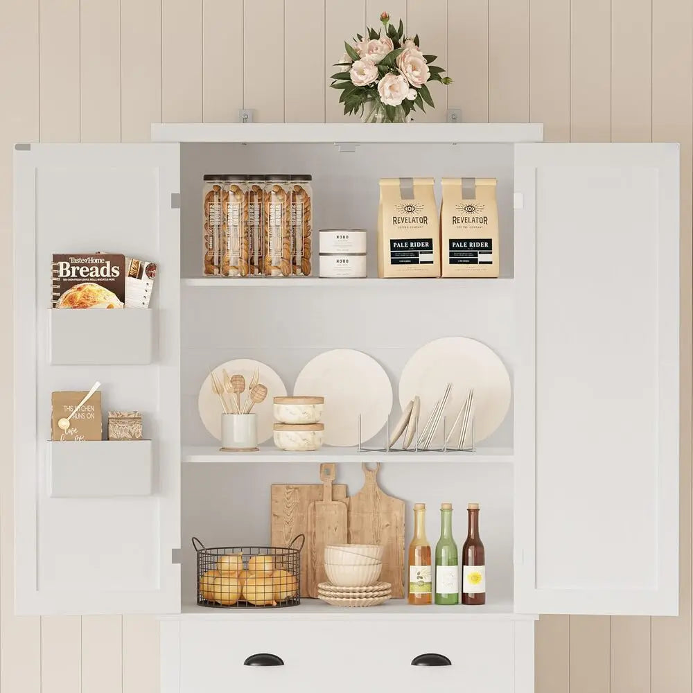 IRONCK Kitchen Pantry Storage Cabinet With Barn Doors