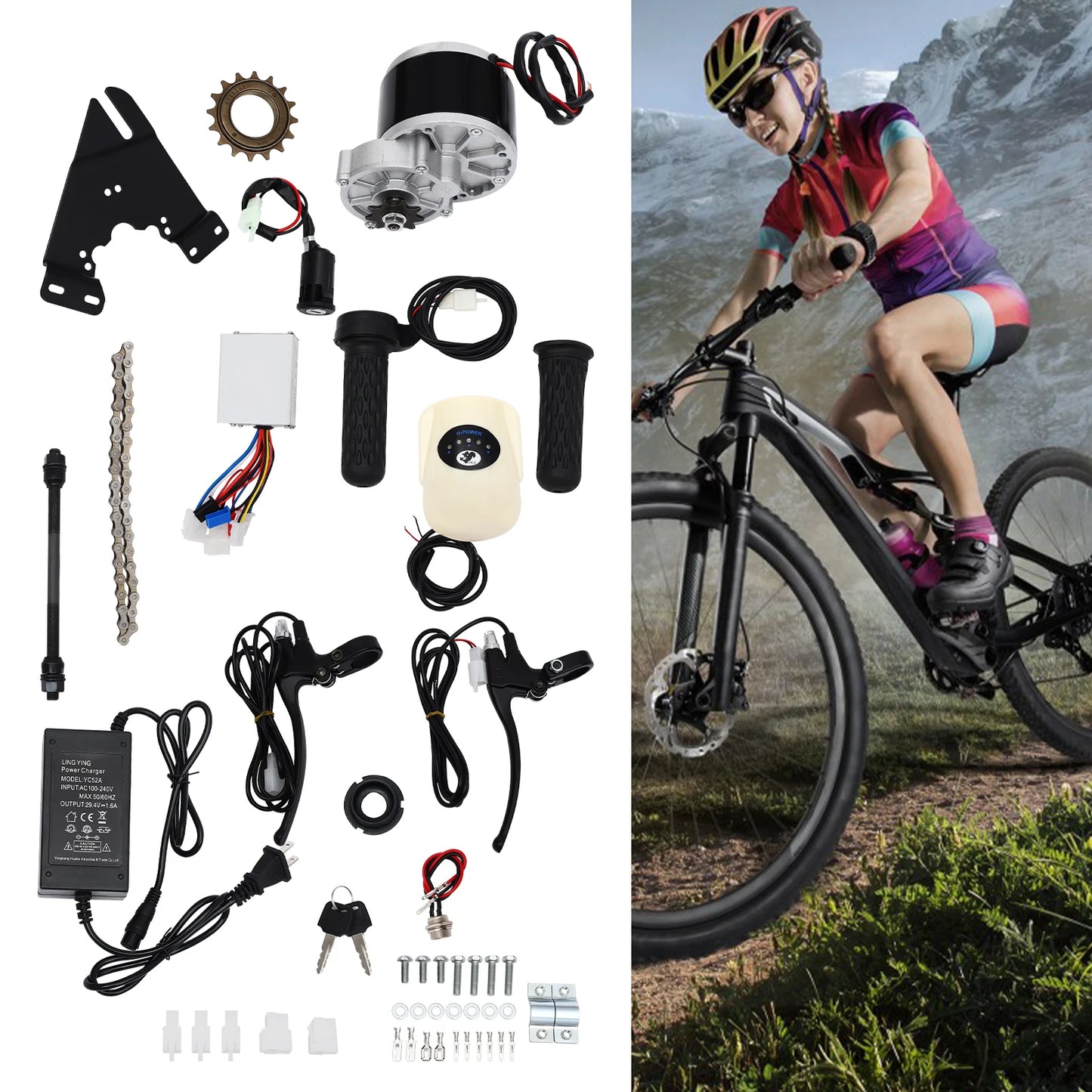 Electronic 250W Mid Kit Bicycle Ebike 24V Conversion