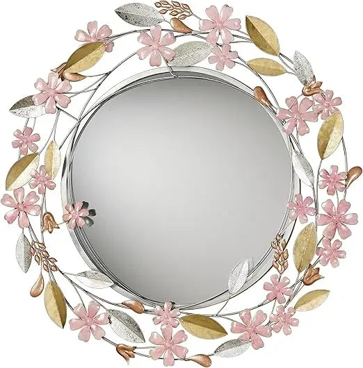 Wildflower Reflections Floral Round Wall Mirror Charm