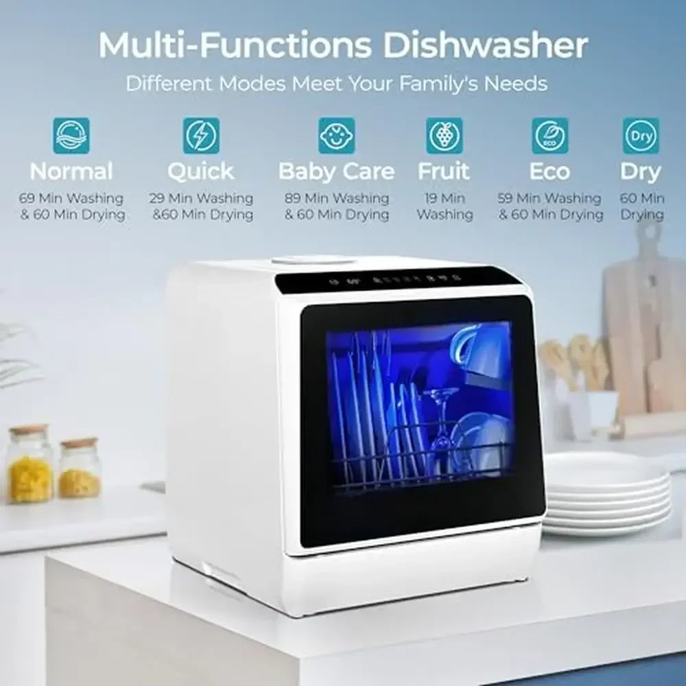 Complete Home And Apparel Countertop Dishwasher 6 Modes LED