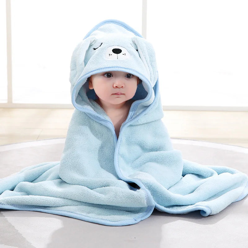 Cartoon Animal Hooded Baby Bath Towels Soft Newborn Toddler