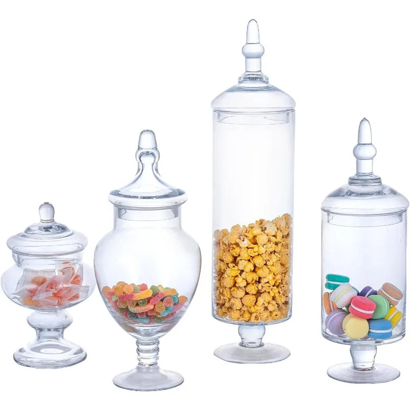 Hignconcerned Clear Glass Apothecary Jars With Lids Decor