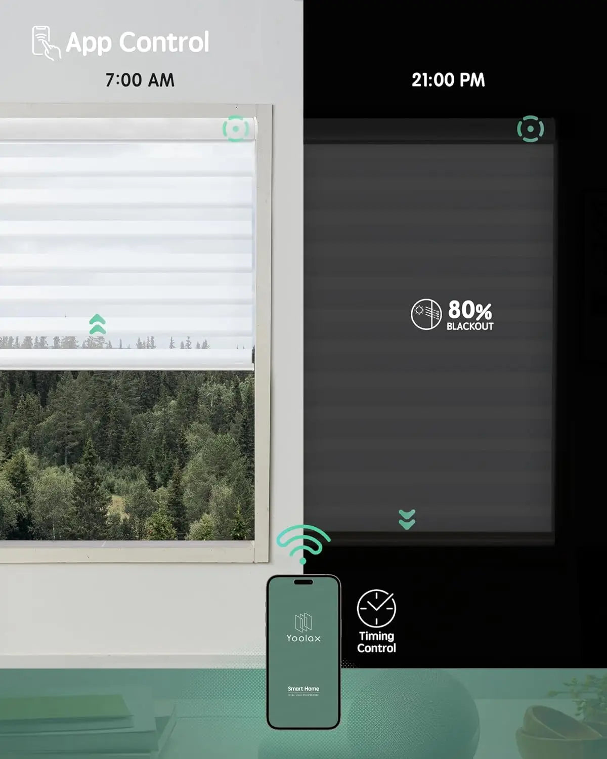 XMSJ Motorized Zebra Blinds With Remote And Voice Control