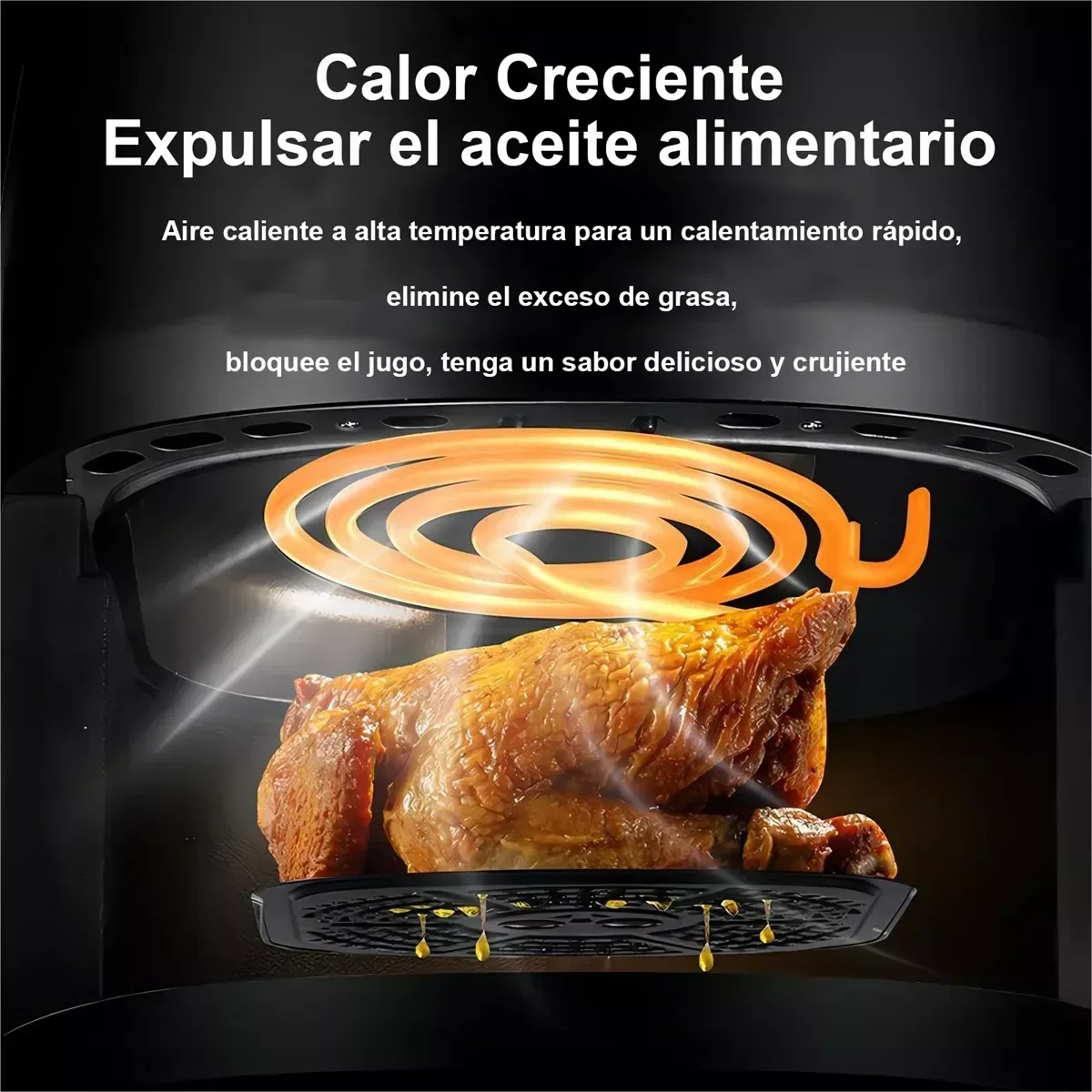XMSJ LCD Screen Air Fryer Capacity Smart Oil Free Oven