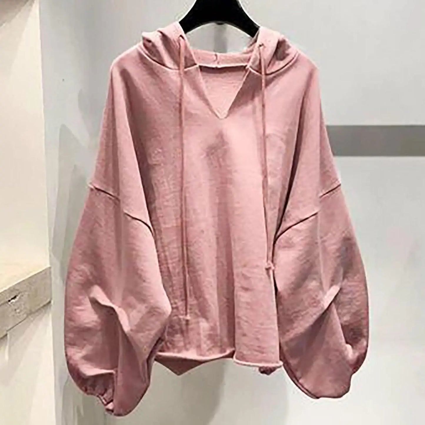 Women V Neck Loose Sweatshirt Polyester Casual Top Wear