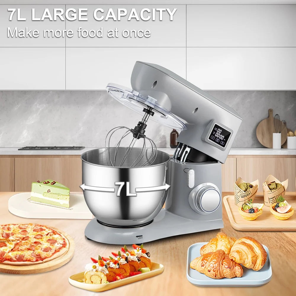 XMSJ 450W Stand Mixer With Stainless Steel Bowl LCD Control