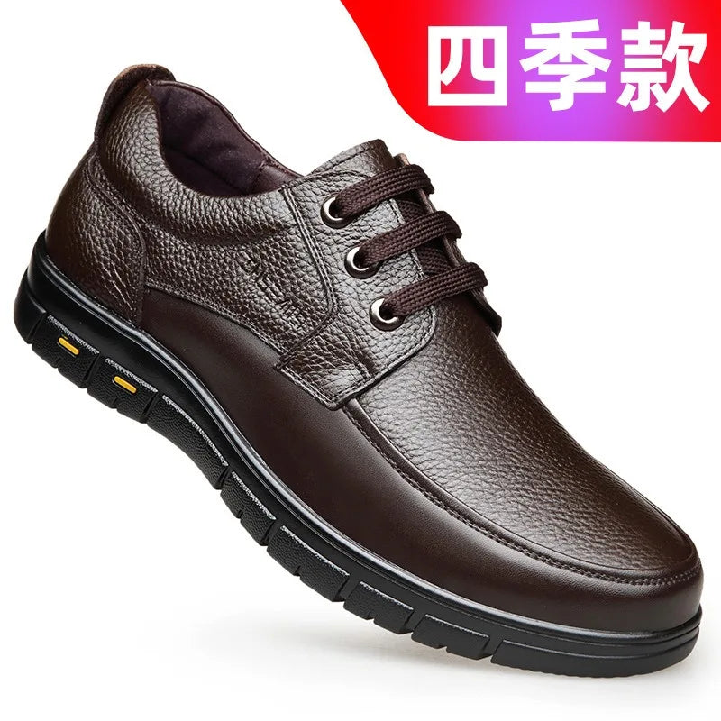 CColinican Men Genuine Leather Casual Shoes Lightweight