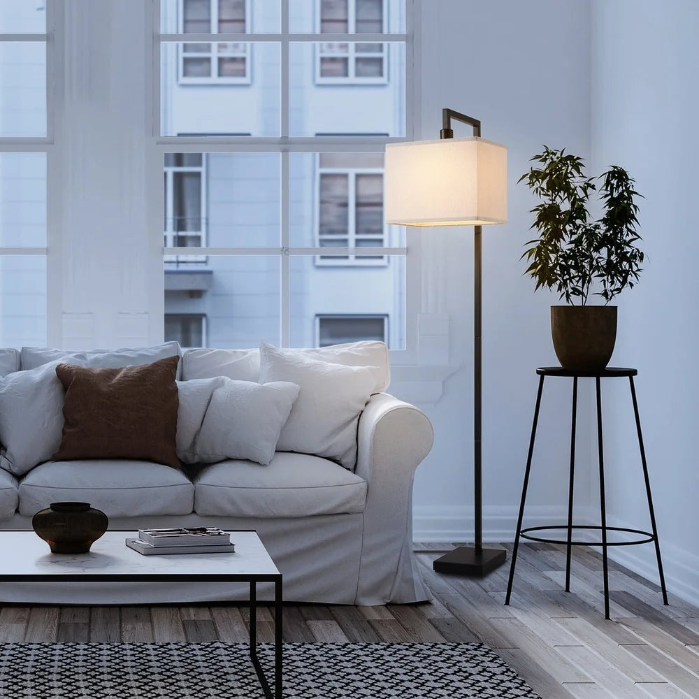 XMSJ Floor Lamp With Square Shade E26 Bulb Compatible
