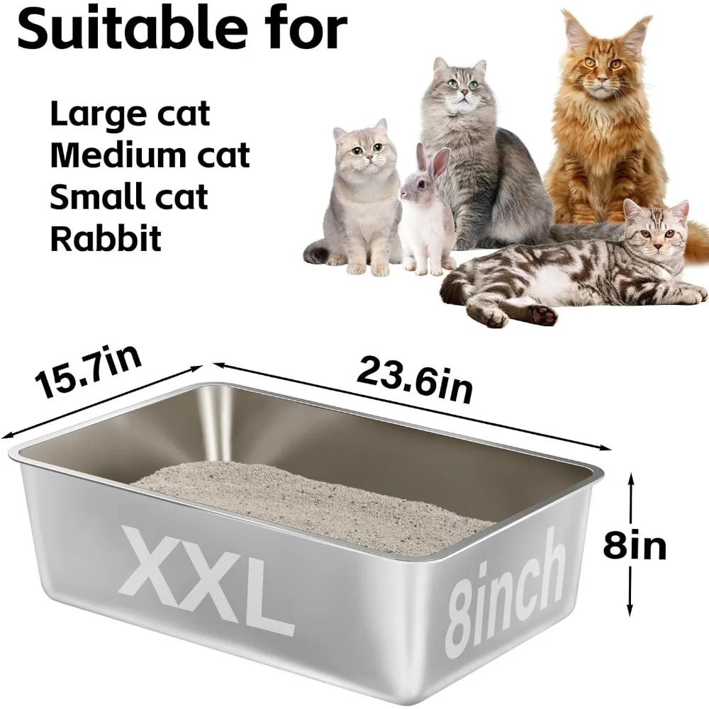 Hign-concerned Metal Litter Box For Big Cats High Sides