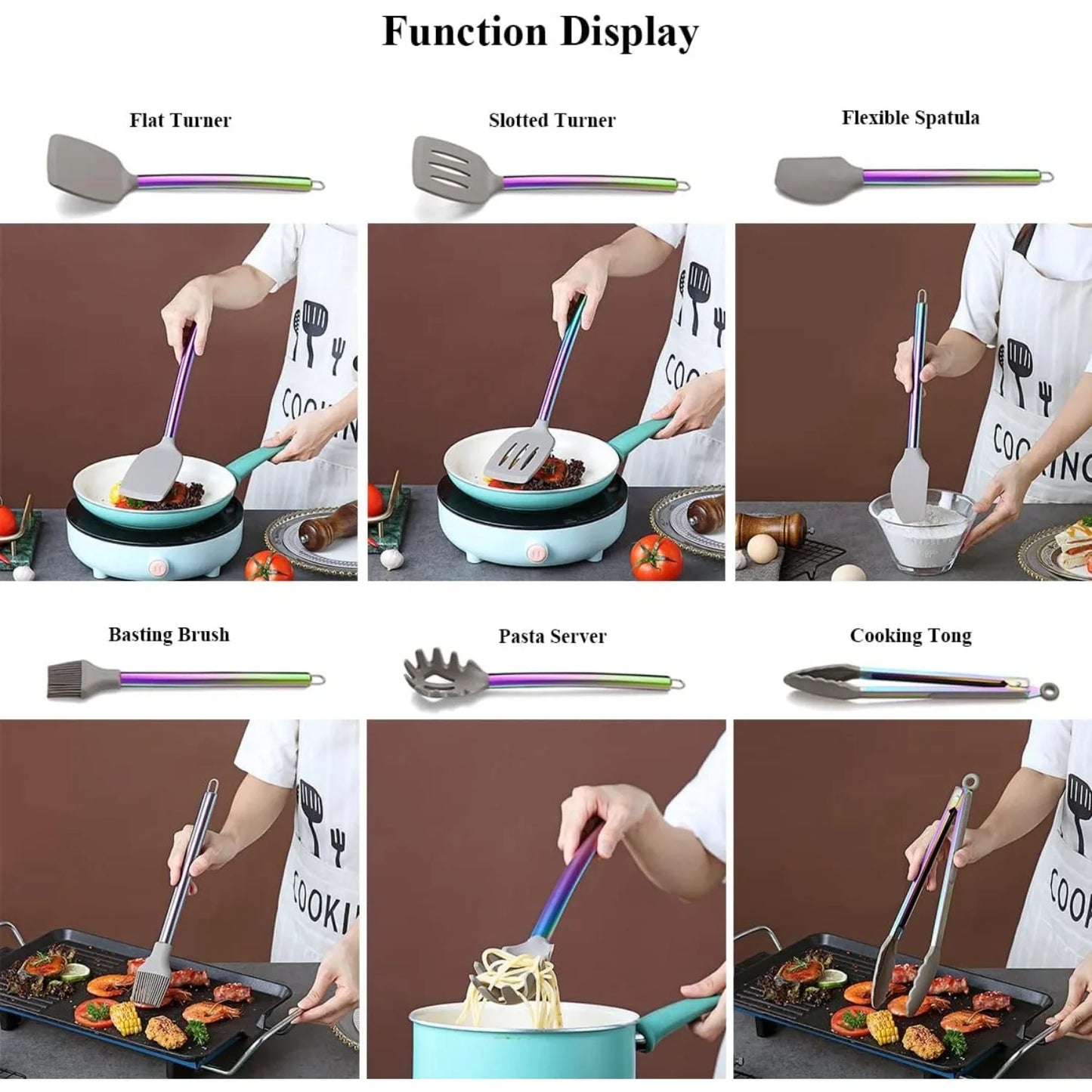 Hign Concerned Silicone Kitchen Utensil Set With Crocks