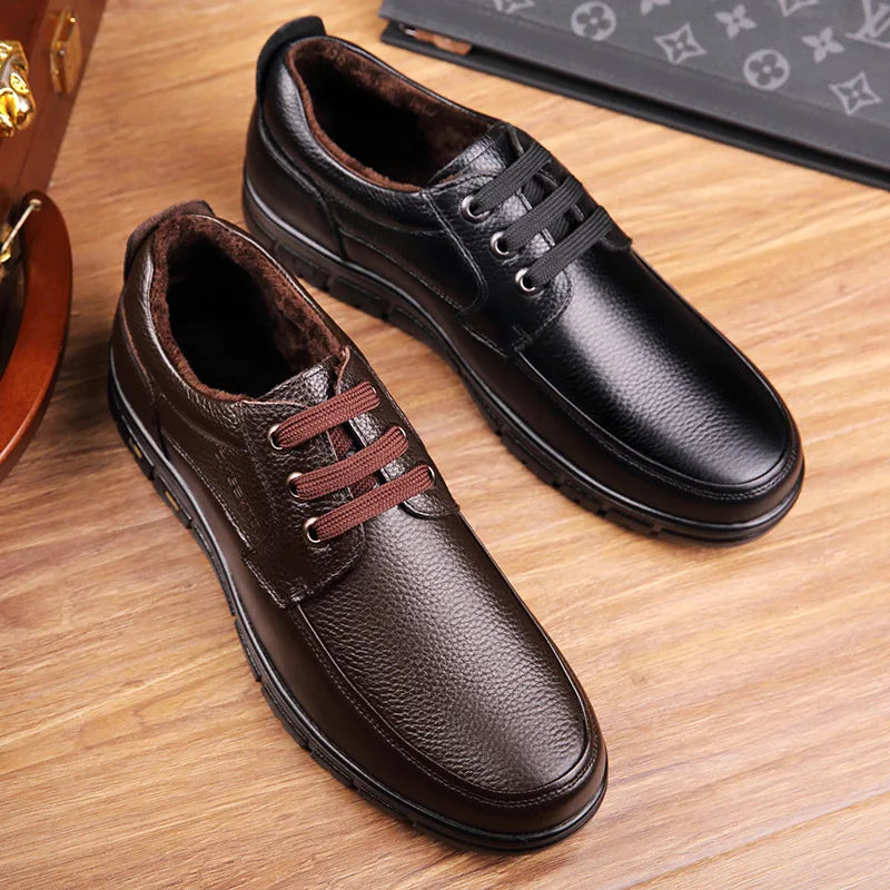 CColinican Men Genuine Leather Casual Shoes Lightweight