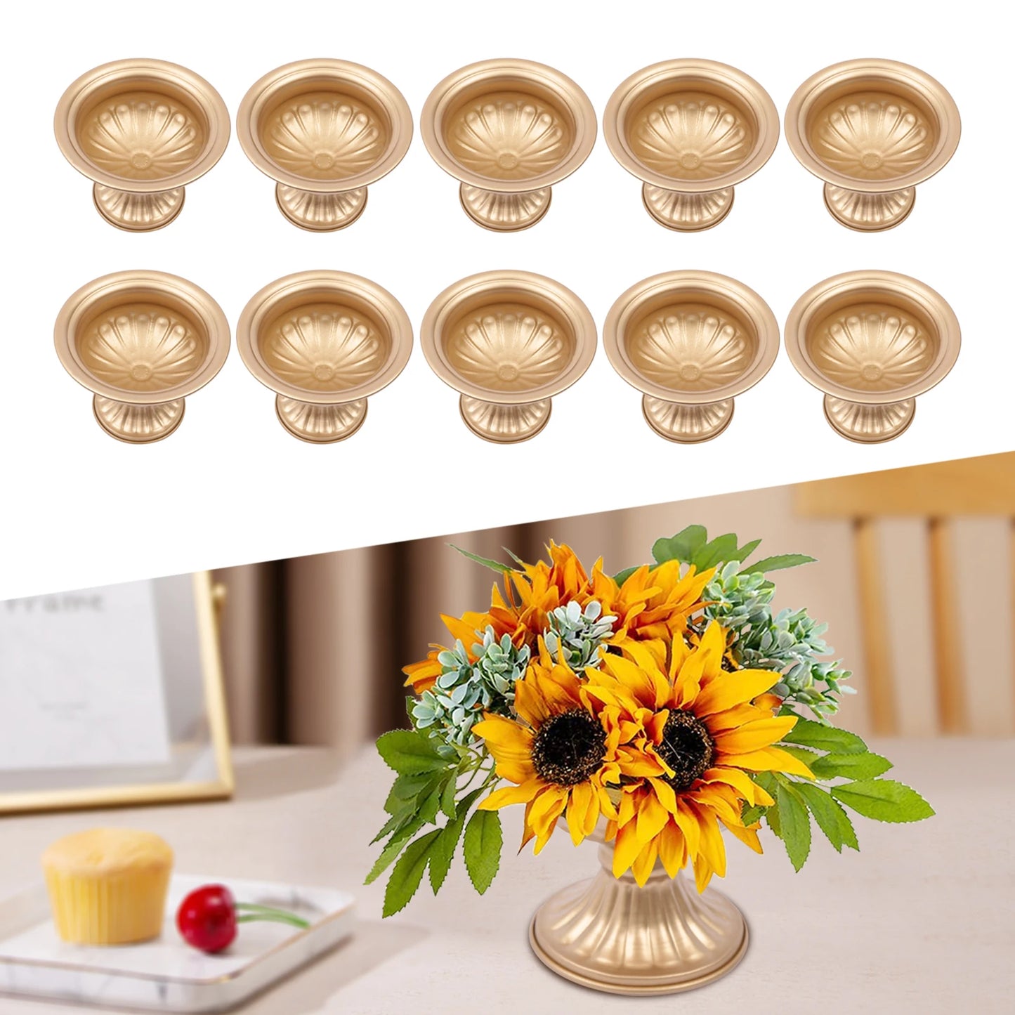 Complete Home and Apparel Metal Trumpet Vases for Wedding