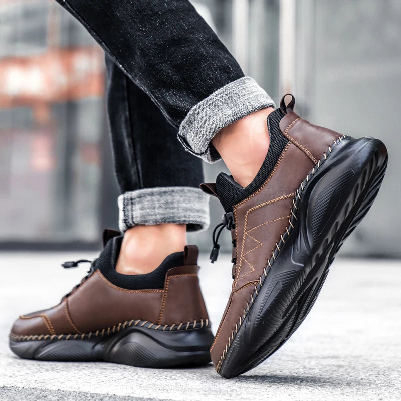 Handmade Leather Casual Men Shoes Design Sneakers Premium