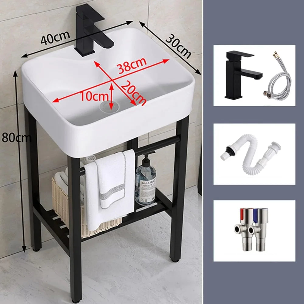 Free Standing Ceramic Sink For Laundry Room Vessel Basin