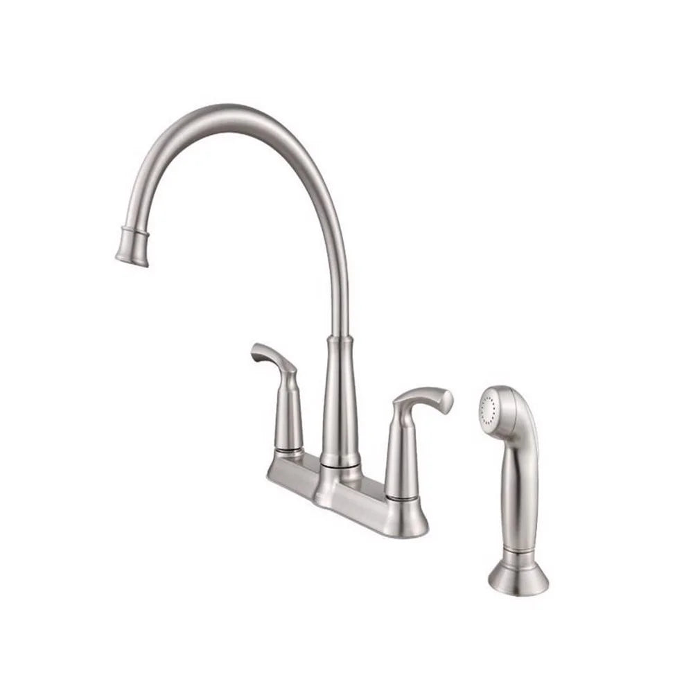 XMSJ Bexley Two Handle Chrome Kitchen Faucet With Sprayer