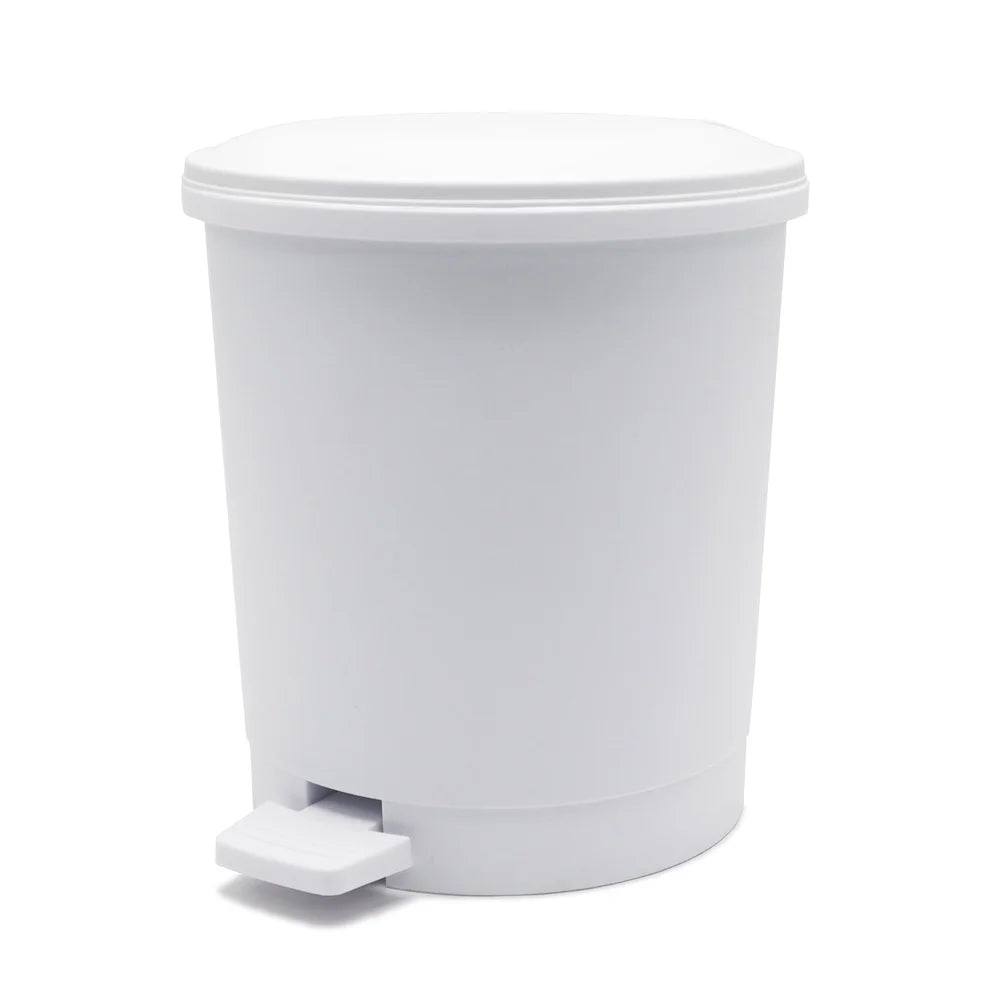 XMSJ Round Plastic Step Trash Can With Soft Close Lid