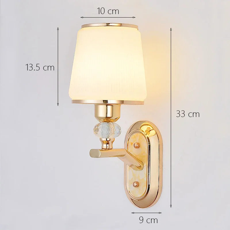 Modern Minimalist Crystal Bedside Wall Sconce Lamp E14 12W
