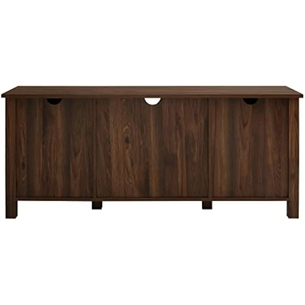 Dakota Modern Farmhouse Glass Door TV Stand with Shelves