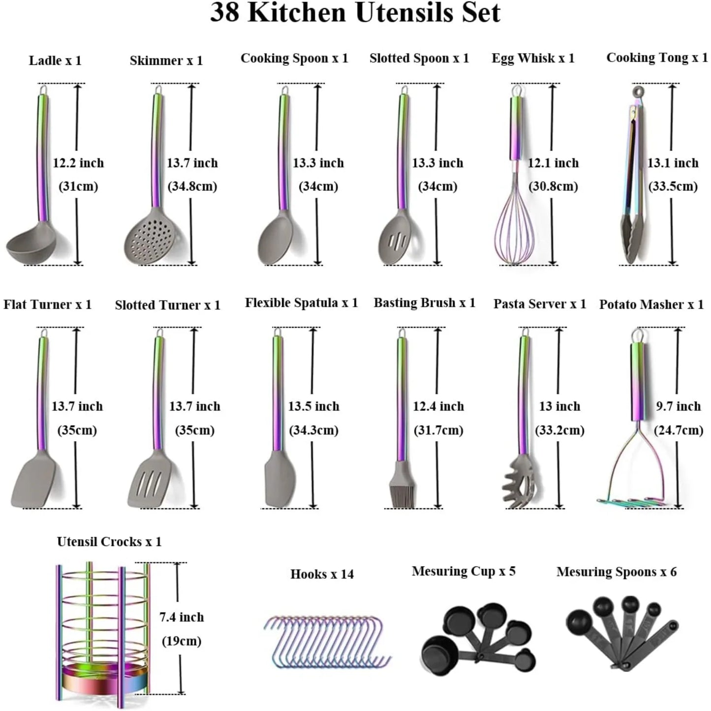 Hign Concerned Silicone Kitchen Utensil Set With Crocks