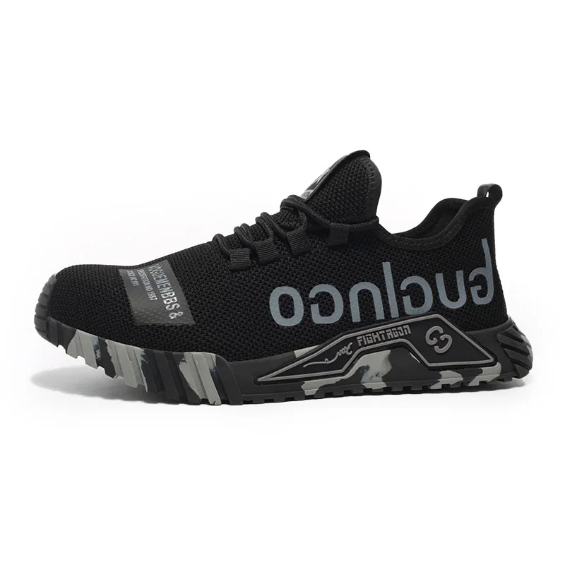 Men Safety Shoes Anti Smash Puncture Soft Sole Fabric Upper
