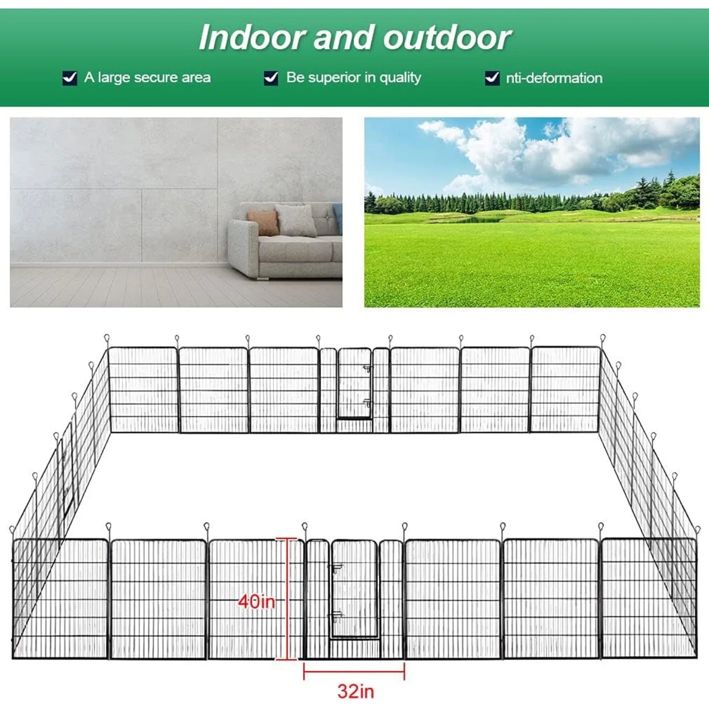 Hign-concerned Indoor Outdoor Dog Pen With Door RV Camp