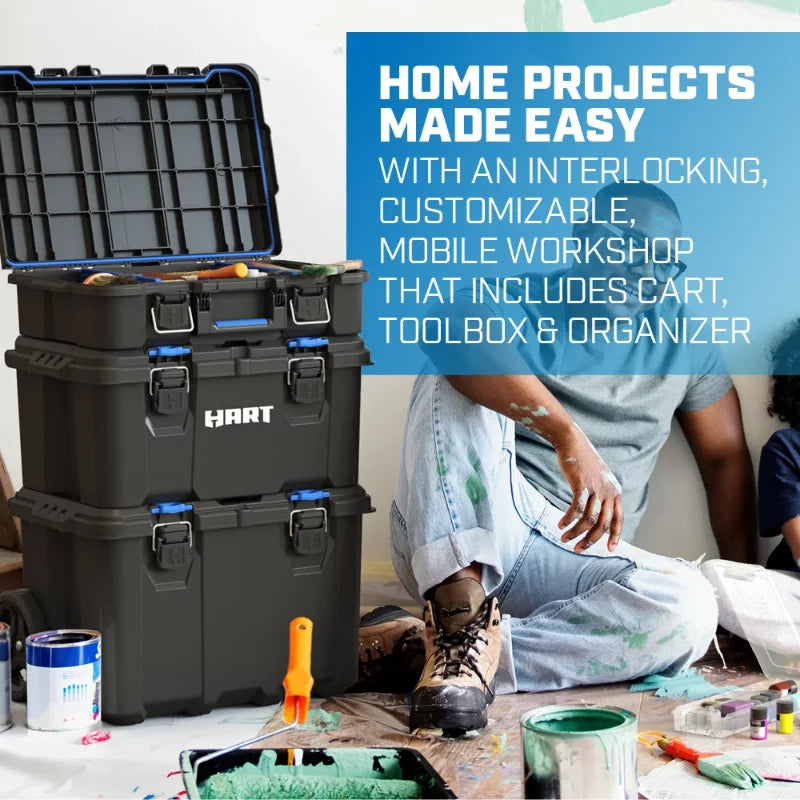 Hart 7 Part Modular Organization Toolbox Portable Mobile