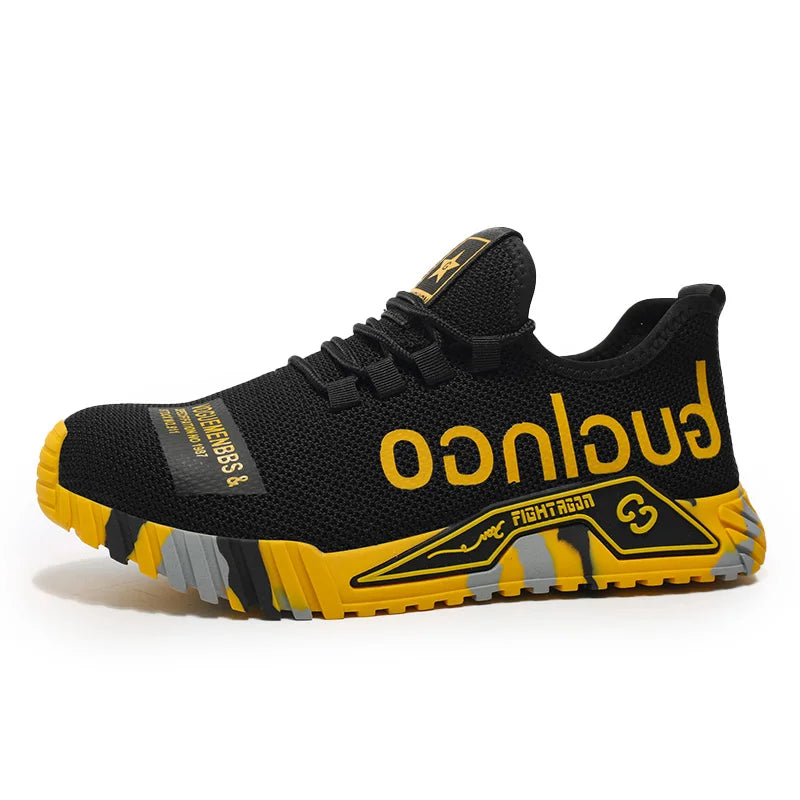 Men Safety Shoes Anti Smash Puncture Soft Sole Fabric Upper