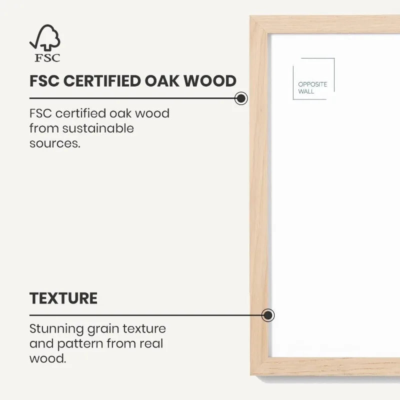XMSJH Solid Oak Wood Picture Frame Wall Hanging 2 Pack