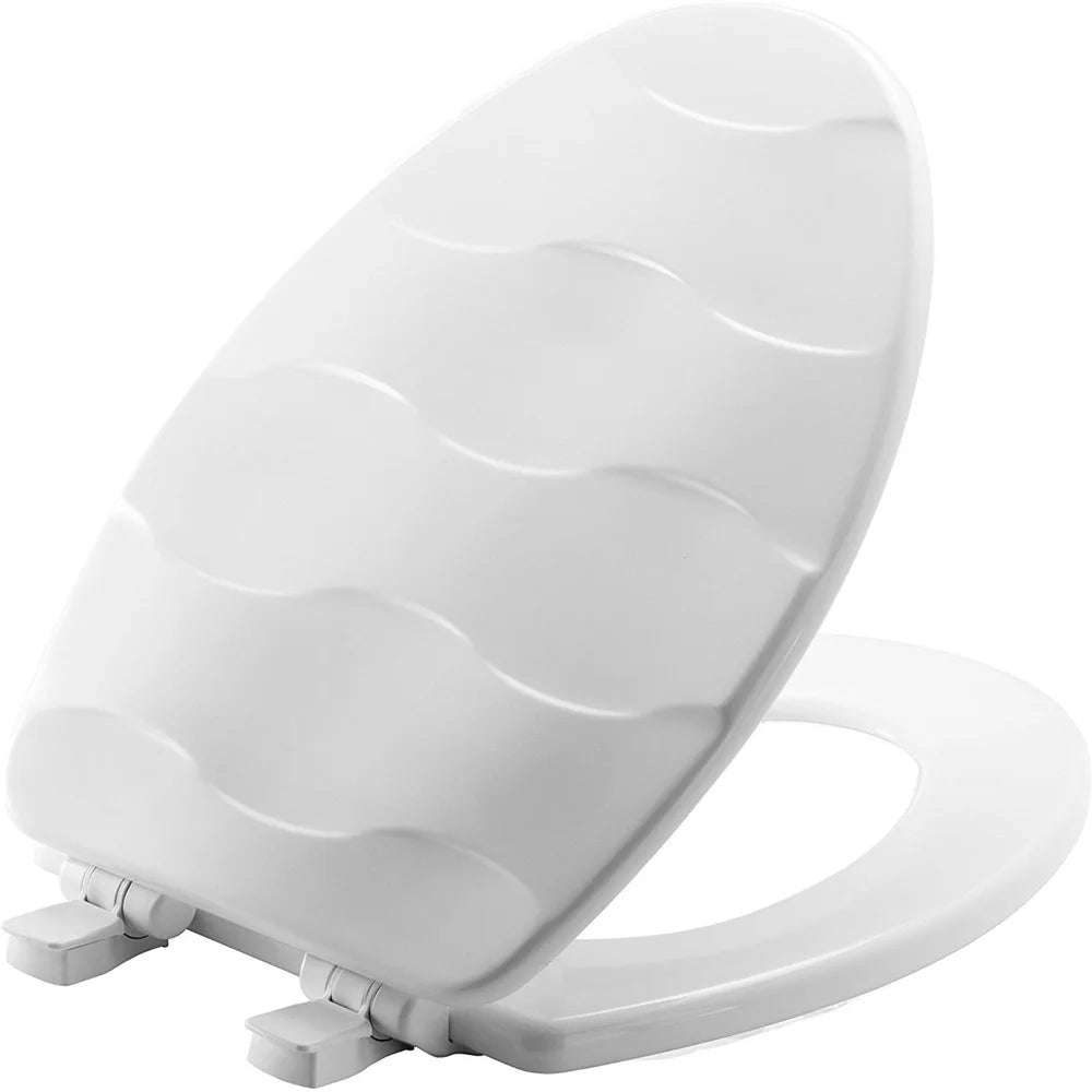 XMSJ Slow Close Elongated Toilet Seat Wood Universal Fit