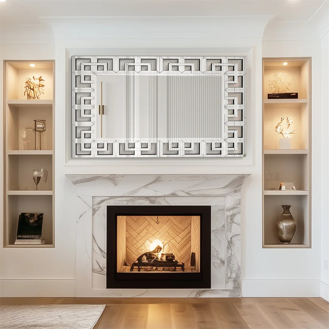 LUVODI Modern Wall Mirror Beveled Glass Rectangle Decor
