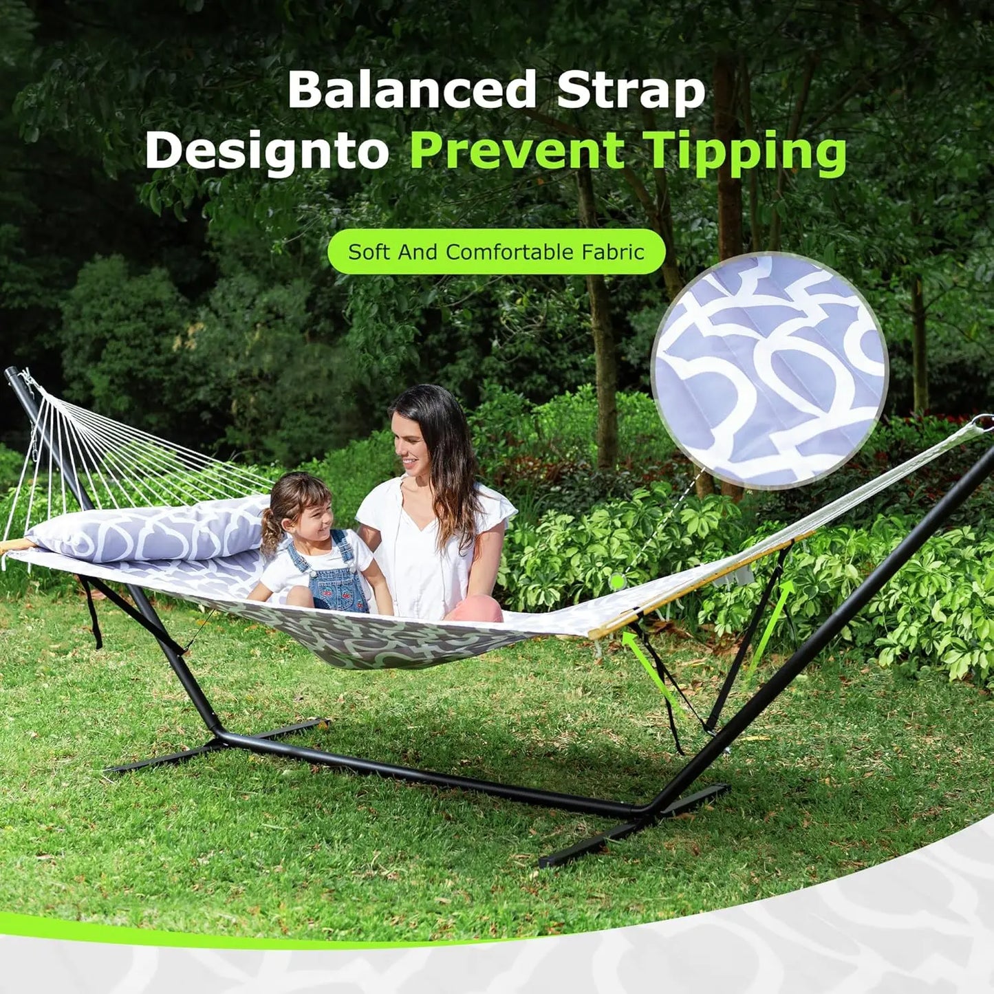YTYI Double Hammock With Stand For Outdoor Patio Garden