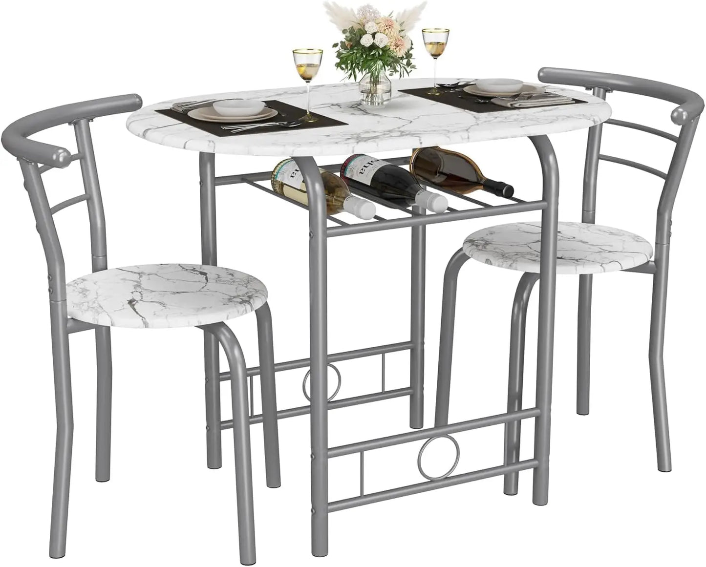 Hign-concerned Wooden Round Table And Chair Set Space Saver