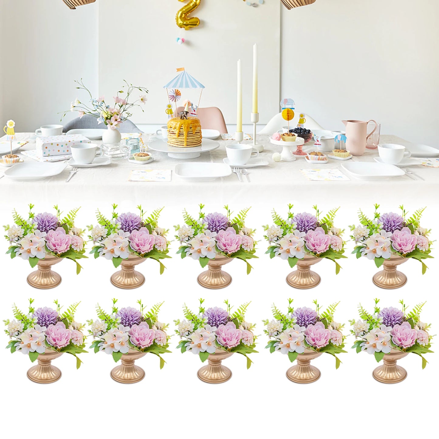 Complete Home and Apparel Metal Trumpet Vases for Wedding