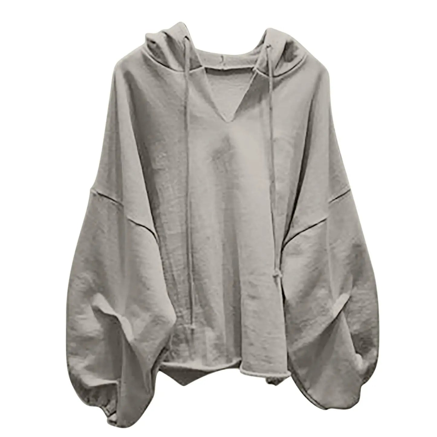 Women V Neck Loose Sweatshirt Polyester Casual Top Wear