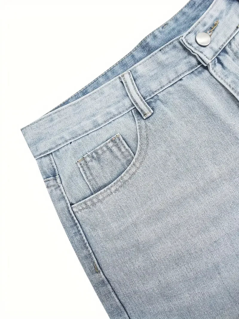 Mens Vintage Jeans Casual Loose Straight Fit Denim