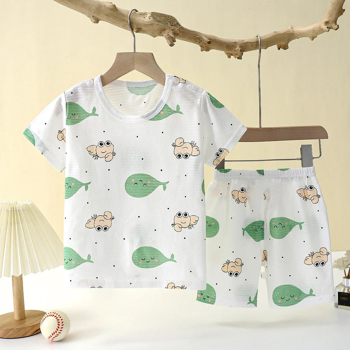Wistful Smile Kids Summer Pajamas Two Piece Cotton Set