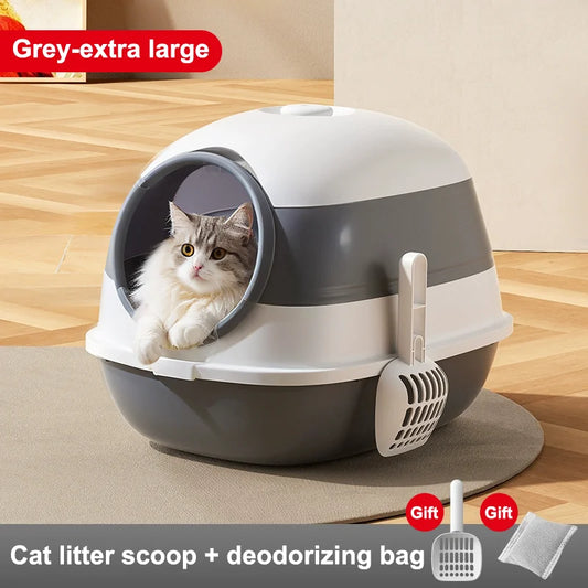 Enclosed Cat Litter Box With Anti Splash Removable Flip Lid