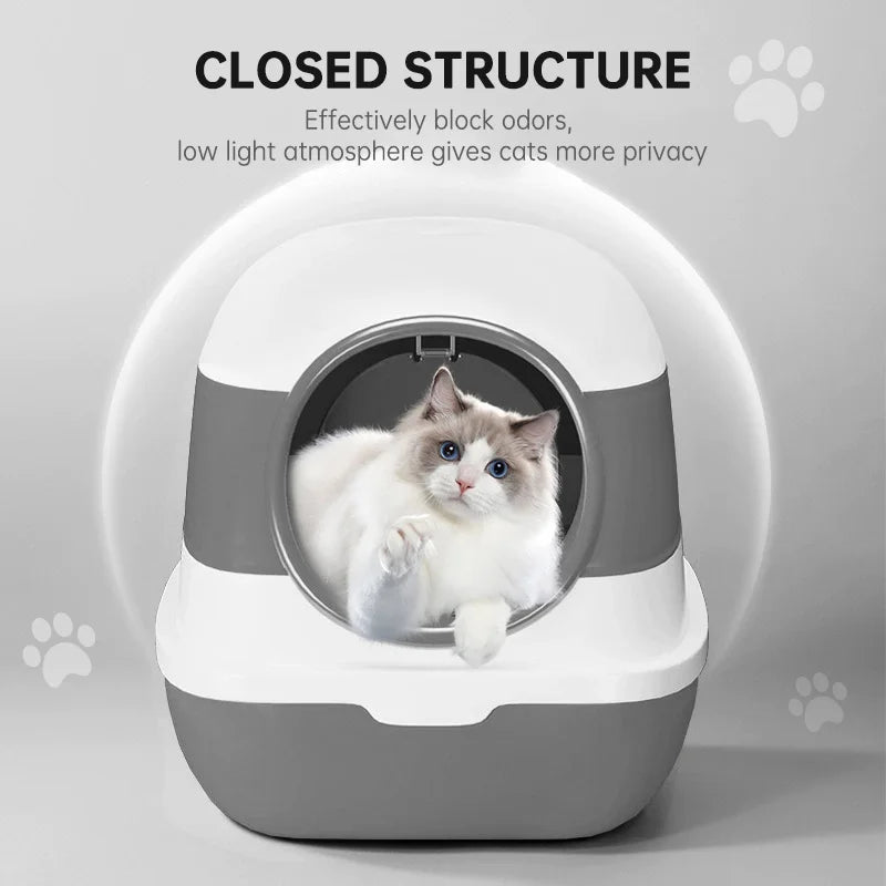 Enclosed Cat Litter Box With Anti Splash Removable Flip Lid