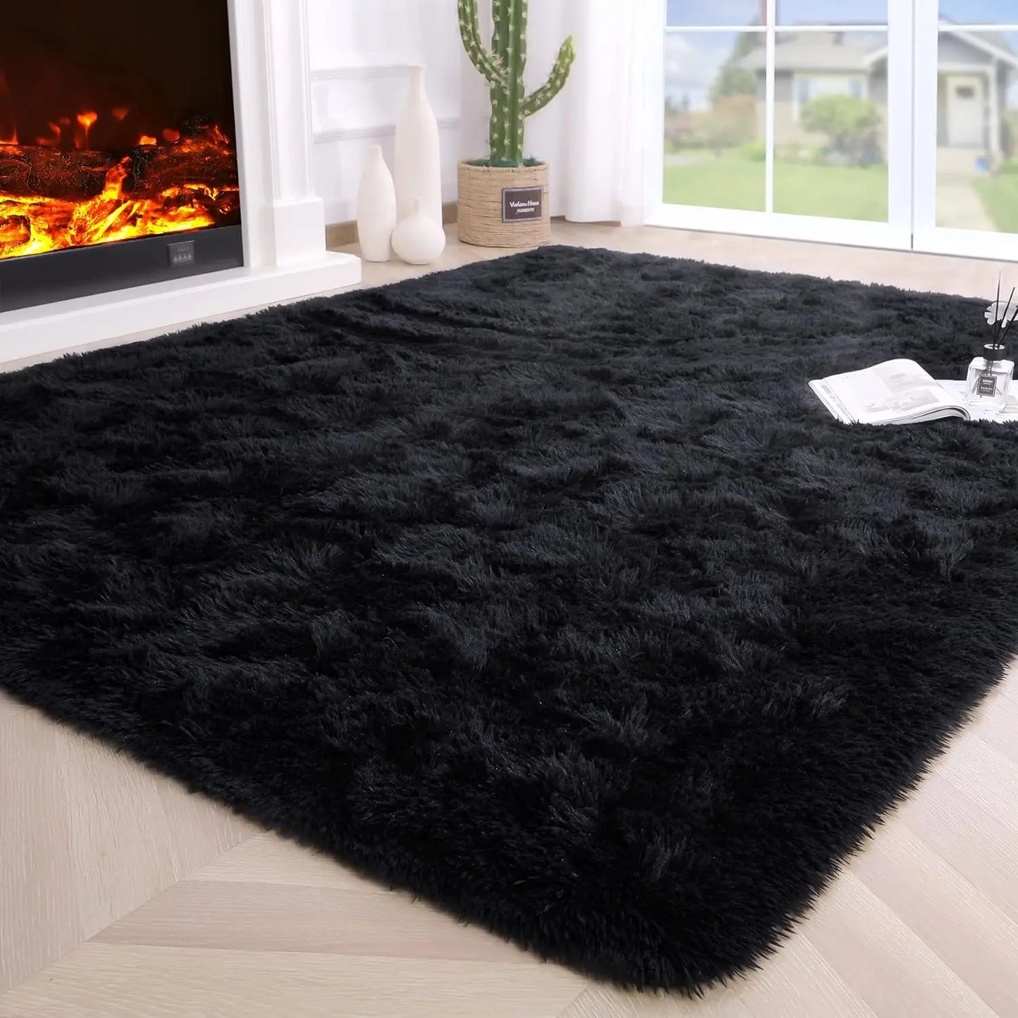 Aubusson Fluffy Area Rug For Bedroom And Living Room