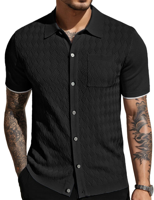 CN Guangdong Men Breathable Short Sleeve Knit Polo Shirt