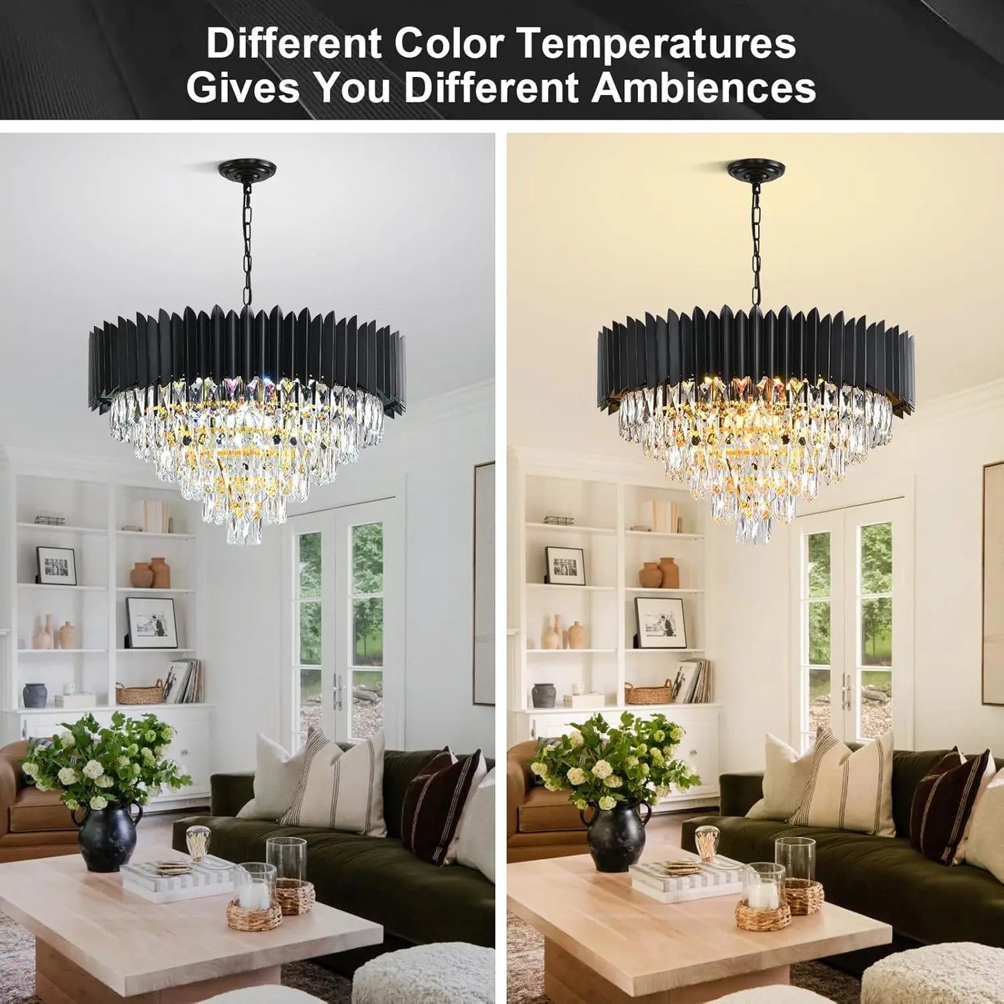 Modern Crystal Chandelier 15 Light LED Dining Room