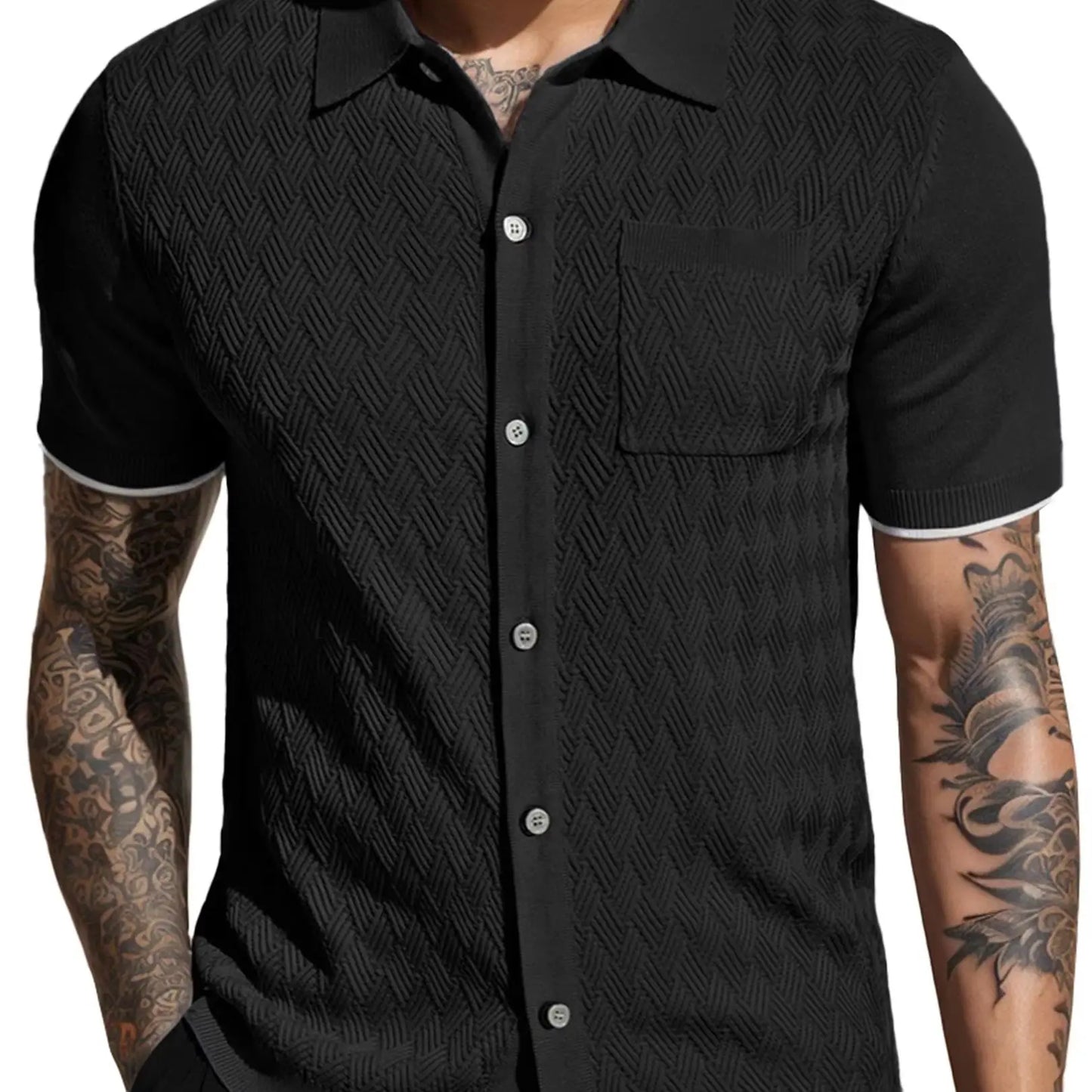 CN Guangdong Men Breathable Short Sleeve Knit Polo Shirt