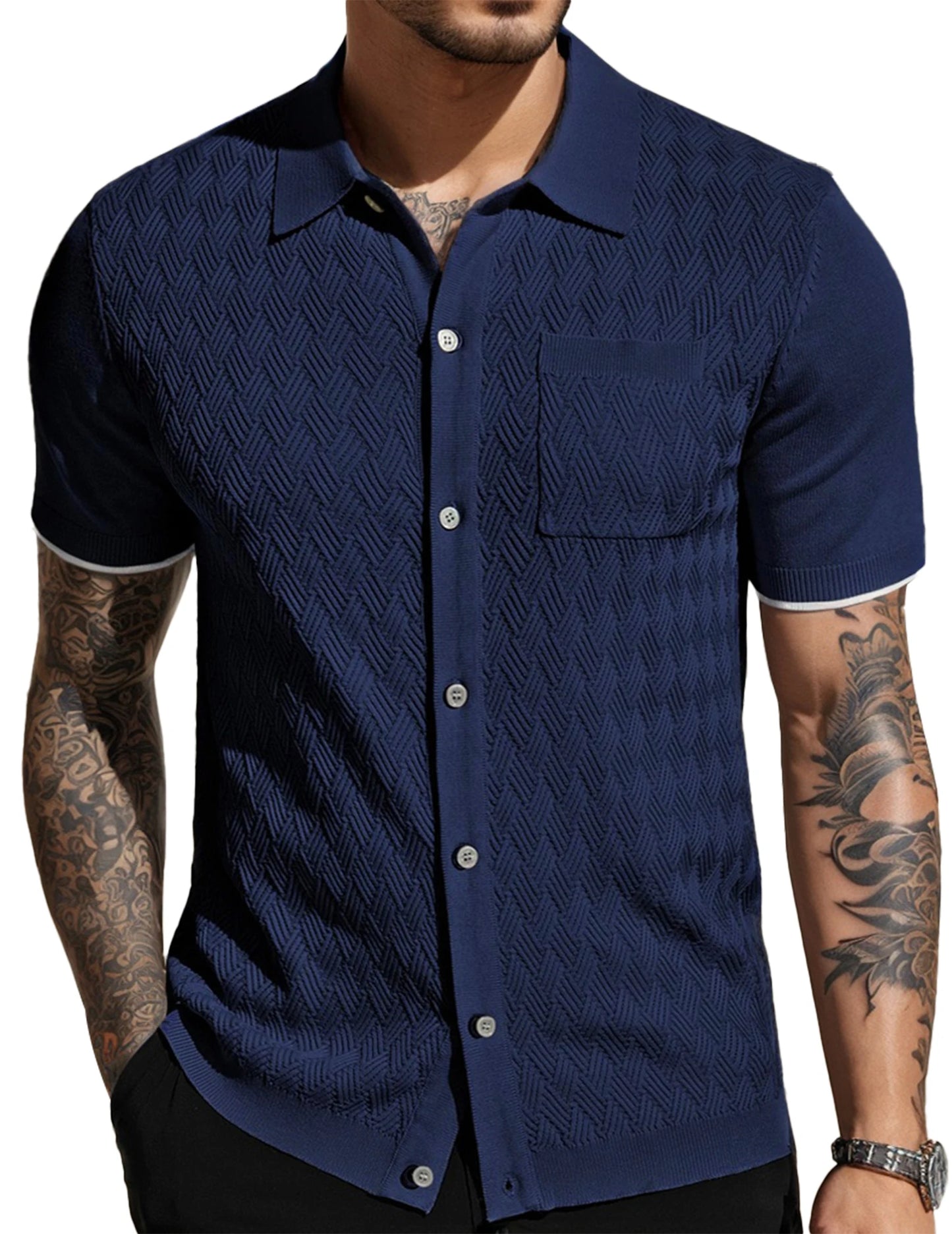 CN Guangdong Men Breathable Short Sleeve Knit Polo Shirt